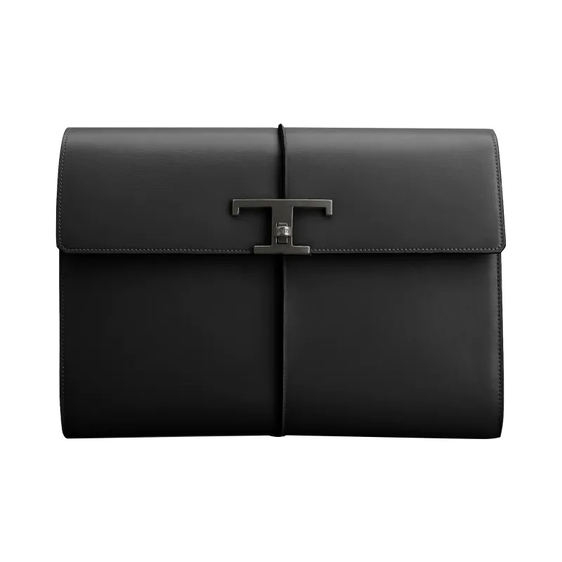 TOD'S Leather Clutch Small Size Men's Black-0