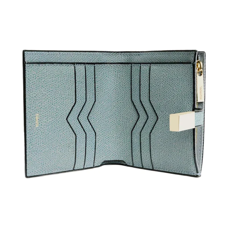 Valextra Calfskin Wallet Women's Smolder Blue-2
