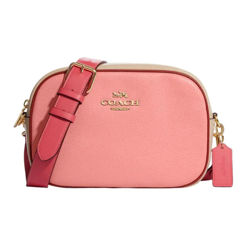COACH Jamie Refined Pebble Leather Camera Bag Shoulder Bag Crossbody Bag Women's Pink-0