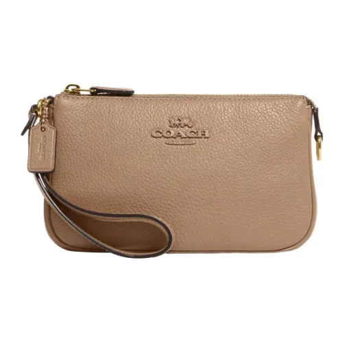 COACH Nolita Refined Pebbled Leather Shoulder Bag Portable Clutch Medium Size Women's Milk Tea Brown