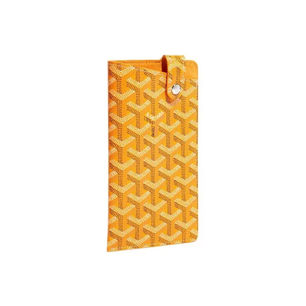 GOYARD Montmartre Canvas With Leather Cell Phone Pouch Large Size Unisex Yellow-0