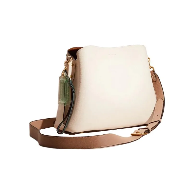 COACH Willow Pebbled Leather Portable Crossbody Bag Shoulder Bag Women's Chalk White/Green-1
