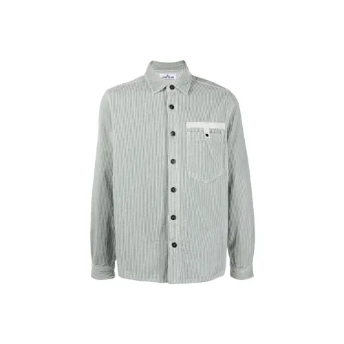 STONE ISLAND Shirts Men Cyan