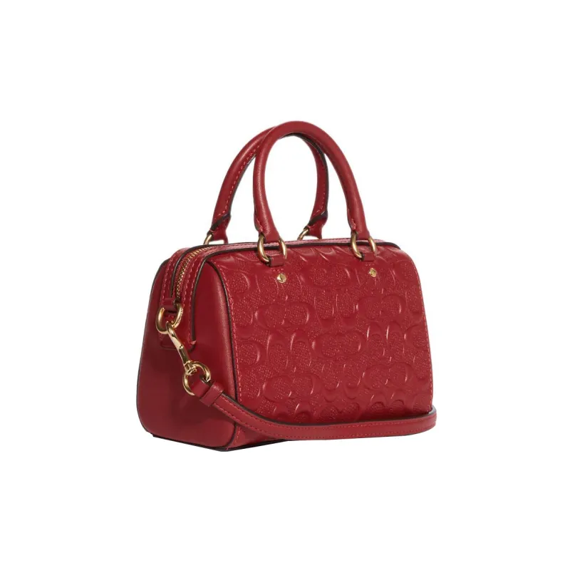 COACH Rowan Smooth Calf Leather Shoulder Bag Crossbody Bag Handbag Mini Women's Red-1