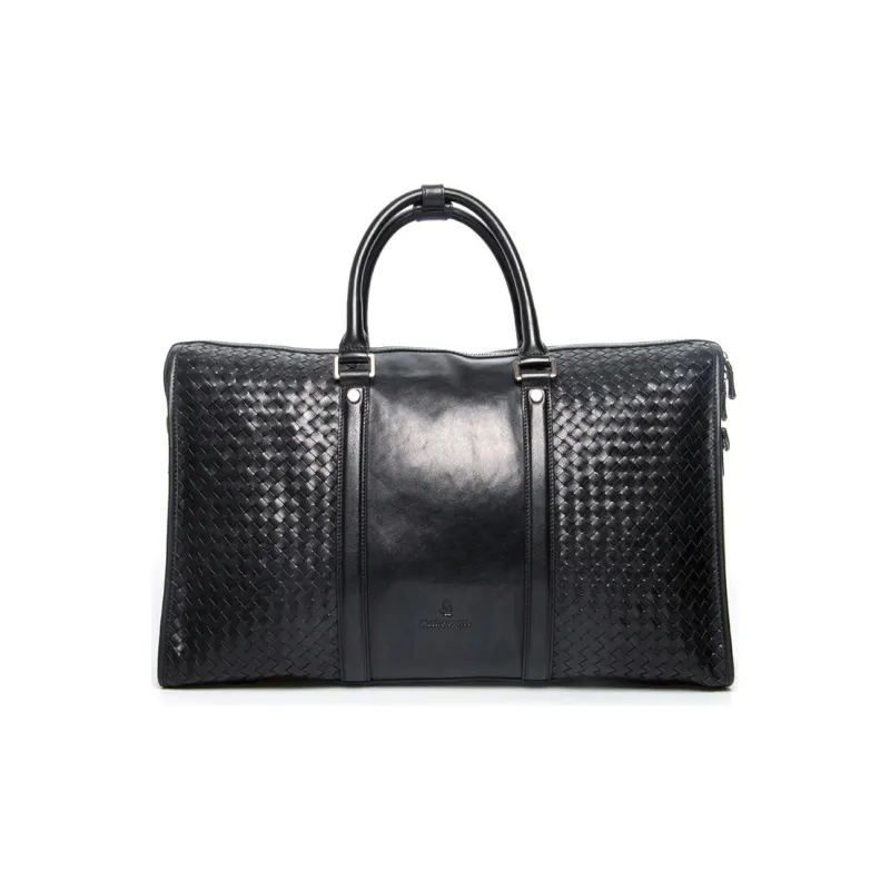 Hush Puppies Top Grain Cow Leather Handbags Briefcases Large Size Men's Black-0