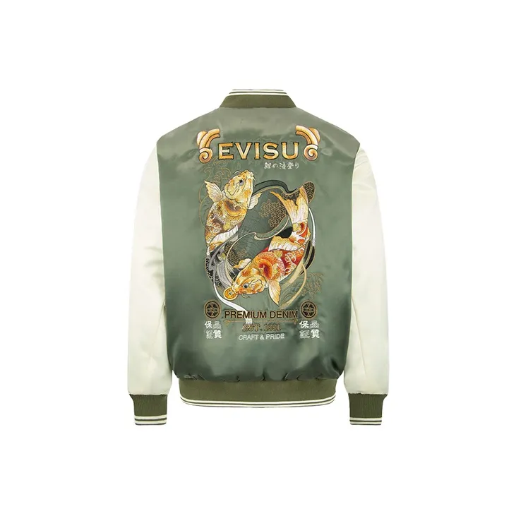 EVISU Baseball Jerseys Men Dark Army Green-1