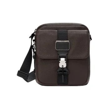 TUMI Alpha Bravo Cow Leather Shoulder Bag, Crossbody Bag Men's Brown