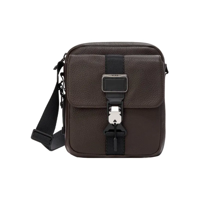 TUMI Alpha Bravo Cow Leather Shoulder Bag, Crossbody Bag Men's Brown-0