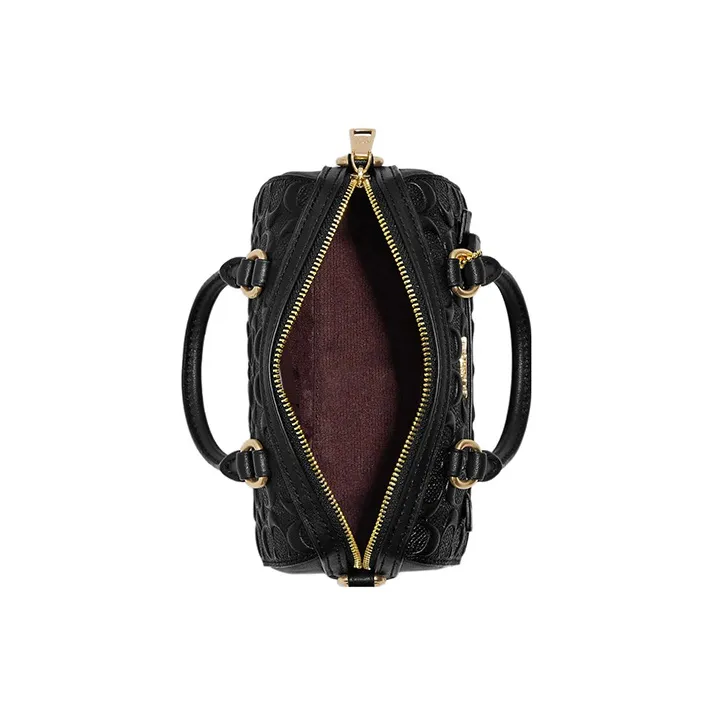 COACH Rowan Iconic Smooth Calfskin Boston Bag, Handbag, Shoulder Bag, Crossbody Bag Mini Women's Black-2