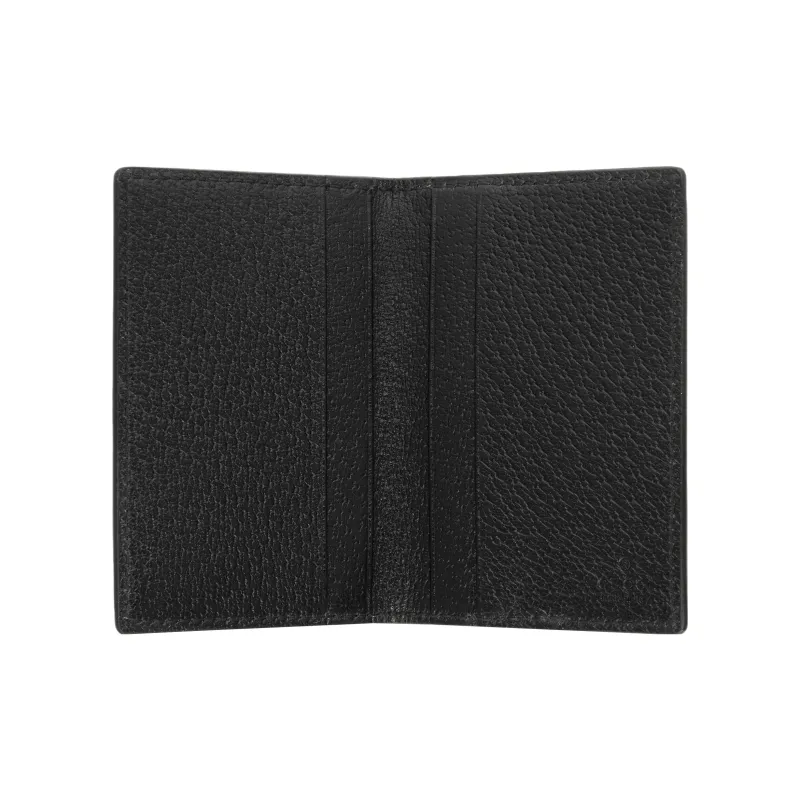 GUCCI Leather Card Clip Card Holder Men's Black-3