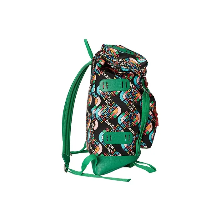 GUCCI The North Face Collaboration Leather Detail Backpack Men's Green & Black-2