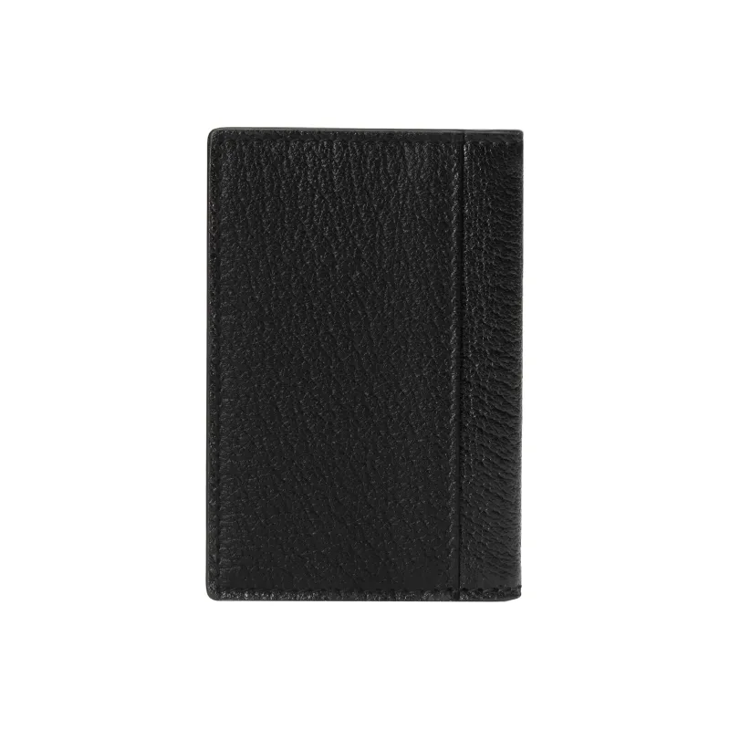 GUCCI Leather Card Clip Card Holder Men's Black-1