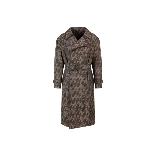 FENDI Coats Men Brown