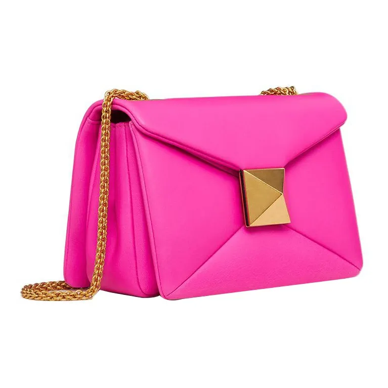 Valentino One Stud Sheepskin Crossbody Bag Shoulder Bag Women's Pink-1