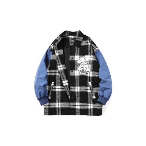 BIRDTALK Jackets Unisex Black/White Plaid