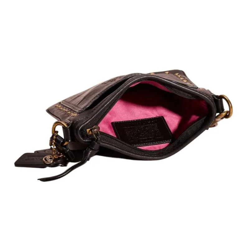 COACH Bleecker Leather Crossbody Bag Shoulder Bag Women's Black-2