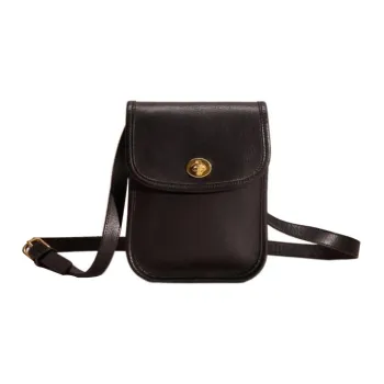 COACH Sidepack Leather Small Square Bag Shoulder Bag Crossbody Bag Small Size Women's Black
