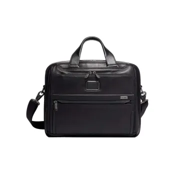 TUMI Alpha 3 Leather Laptop Bags Briefcases Men's Black