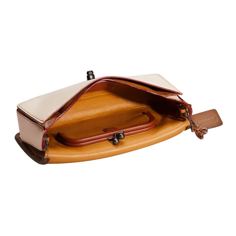 COACH Dinky Glove Tanning Crossbody Bag Shoulder Bag Medium Size Women's Apricot Multicolor-2