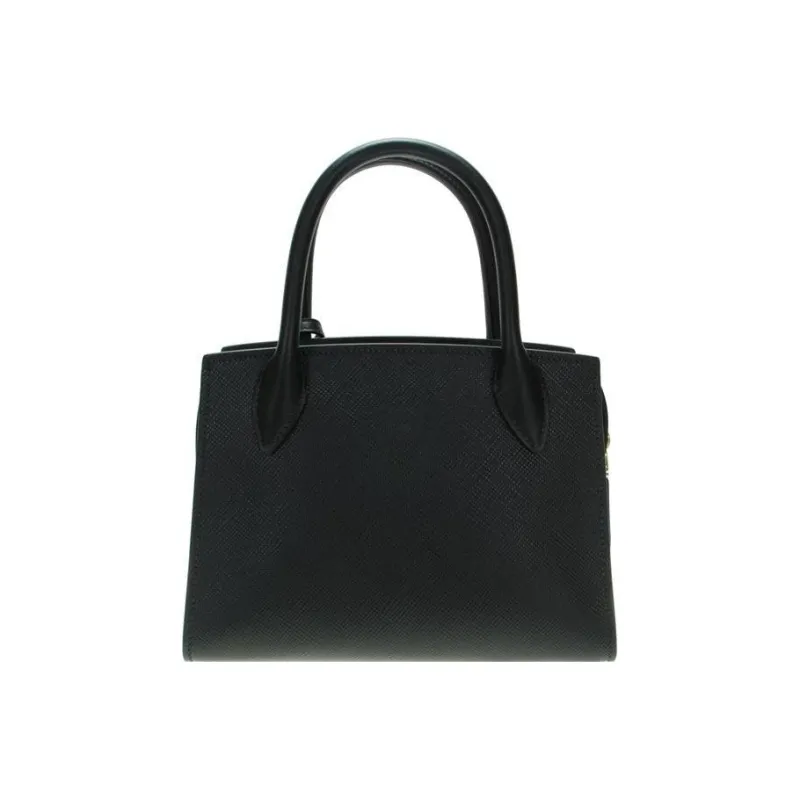 PRADA Saffiano Calfskin Handbag Shoulder Bag Crossbody Bag Small Size Women's Black-2