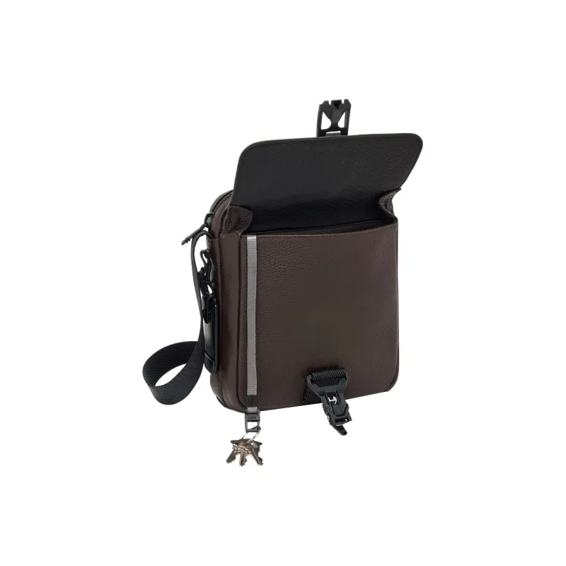 TUMI Alpha Bravo Cow Leather Shoulder Bag, Crossbody Bag Men's Brown-3