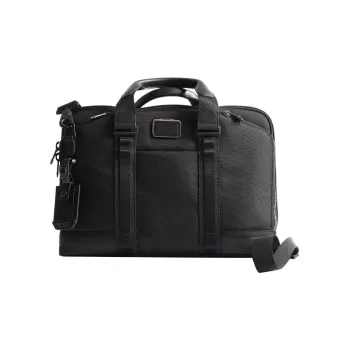 TUMI Alpha Bravo Ballistic Nylon With Leather Laptop Bags Briefcases Men's Black