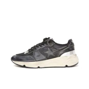 Golden Goose Running Sole Cushioning Low Top Casual Shoes Men's Black Vintage Version