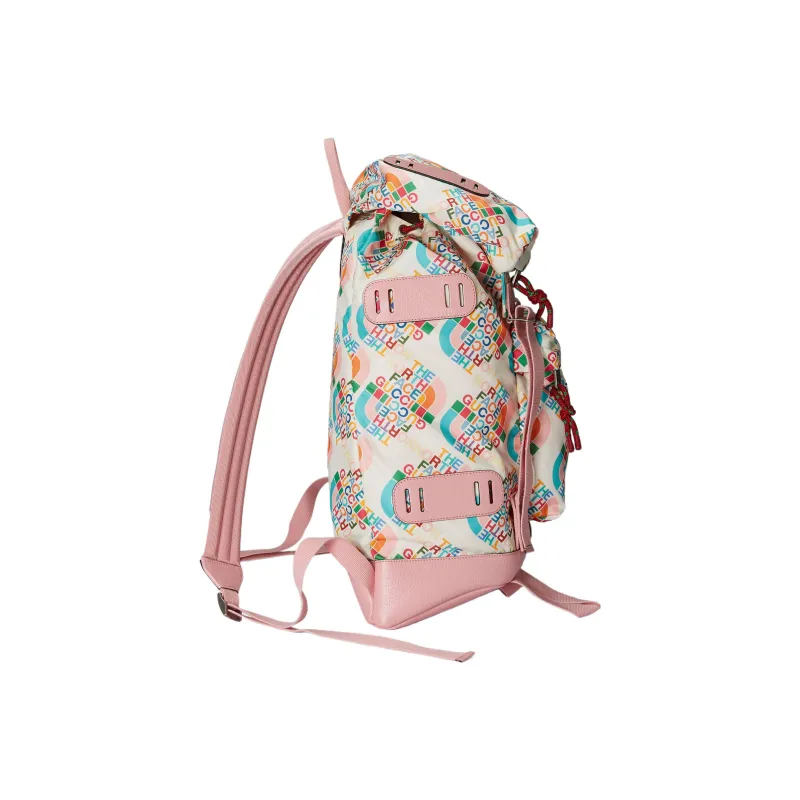 GUCCI The North Face Collaboration Leather Backpack Men's White/Pink-5