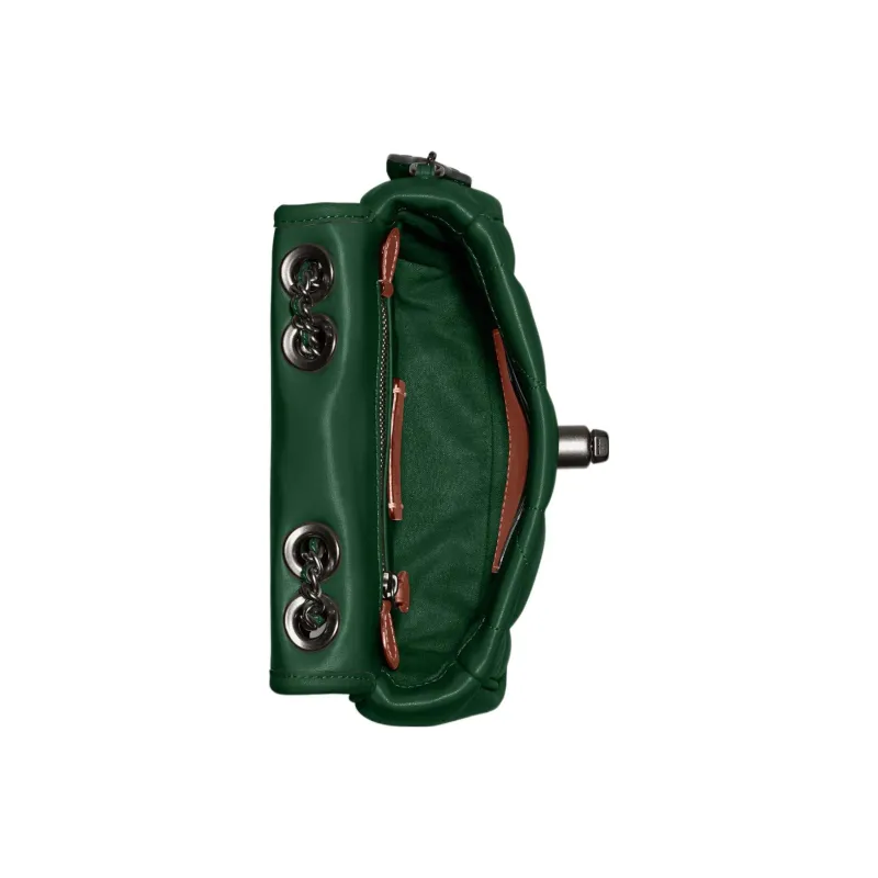 COACH Pillow Sheepskin Crossbody Bag, Shoulder Bag Women's Dark Green-2