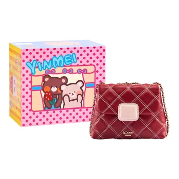 Sound For Life PU Shoulder Bags Small Square Bag Crossbody Bags Medium Size Women's Ecru Red