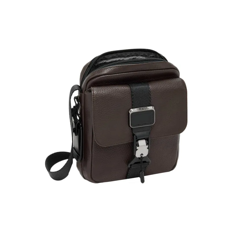 TUMI Alpha Bravo Cow Leather Shoulder Bag, Crossbody Bag Men's Brown-1