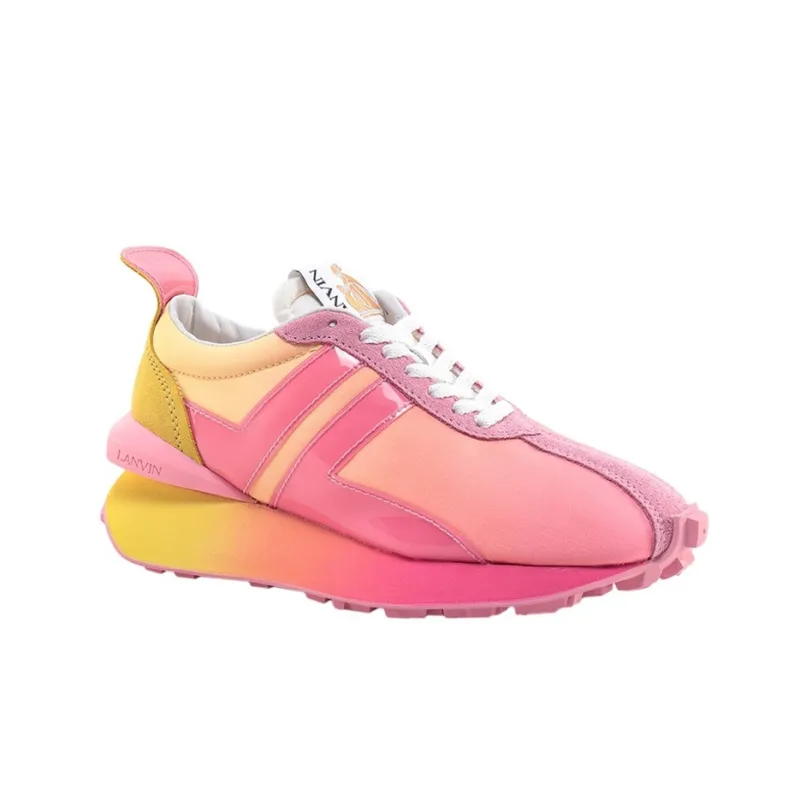 Lanvin Bumpr Slip Resistant Low Top Sports Lifestyle Casual Shoes Women's Pink Yellow-2