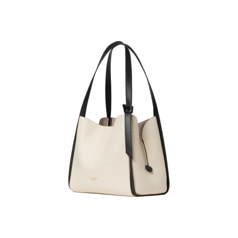 Kate Spade Knott Cow Leather Handbag Shoulder Bag Women's Milk White & Black-1