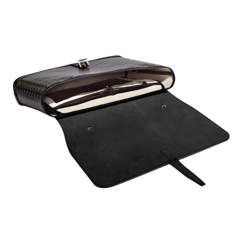 GOYARD Citadin Canvas With Leather Messenger Bag Handbag Briefcase Small Size Unisex Black-3