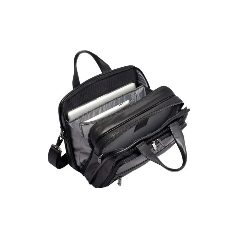 TUMI Alpha 3 Leather Laptop Bags Briefcases Men's Black-2