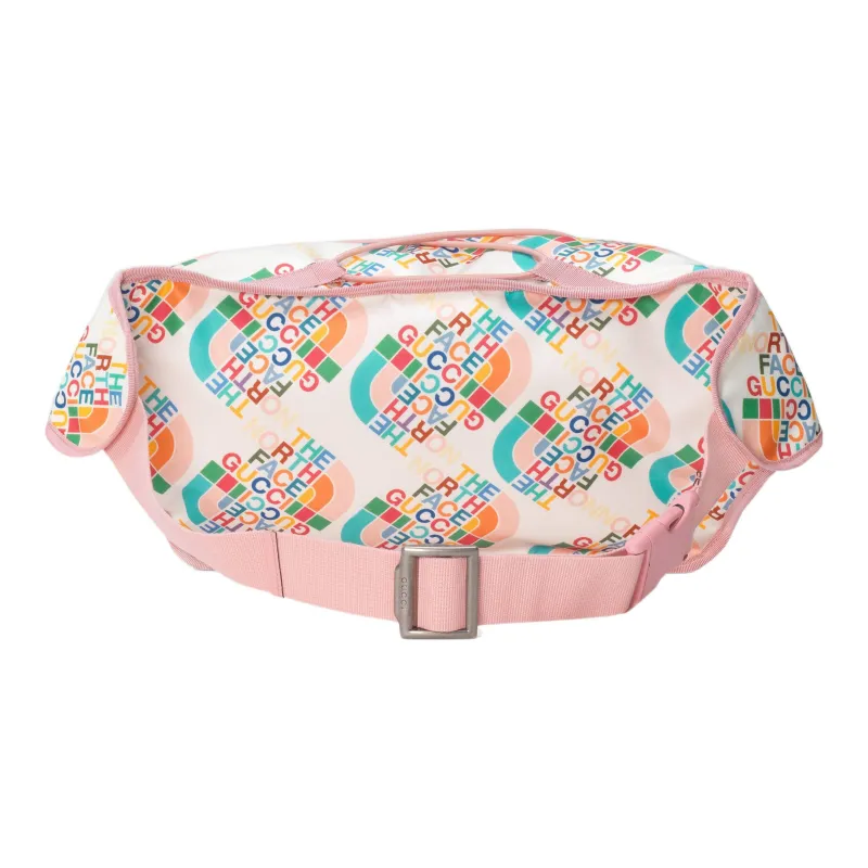 GUCCI The North Face Collaboration Nylon Shoulder Bag, Crossbody Bag, Sling Bag, Fanny Pack Large Size Men's White/Pink-2