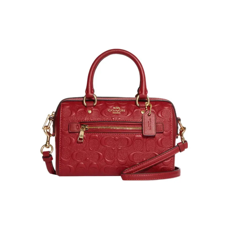 COACH Rowan Smooth Calf Leather Shoulder Bag Crossbody Bag Handbag Mini Women's Red-0