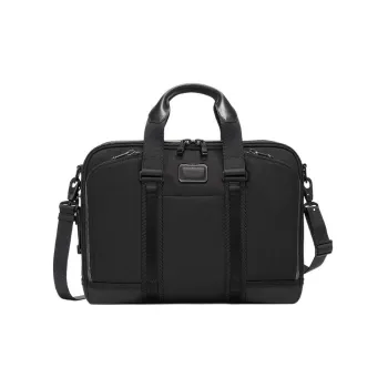 TUMI Alpha Bravo Ballistic Nylon With Leather Laptop Bags Briefcases Men's Black