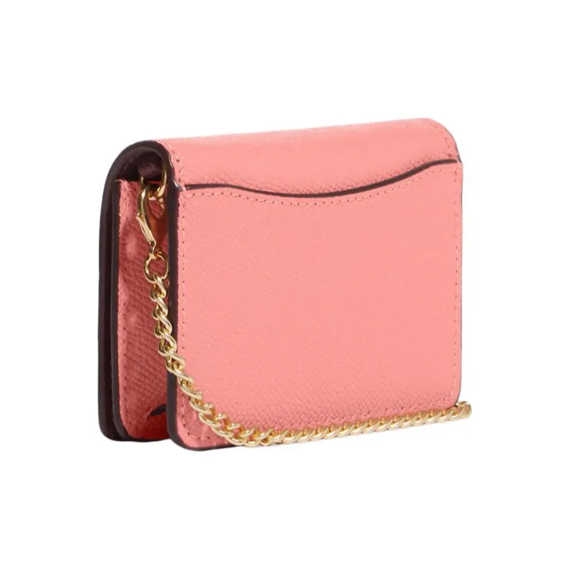 COACH Cross Grain Leather Wallet, Shoulder Bag, Crossbody Bag Mini Women's Cherry Blossom Pink-1