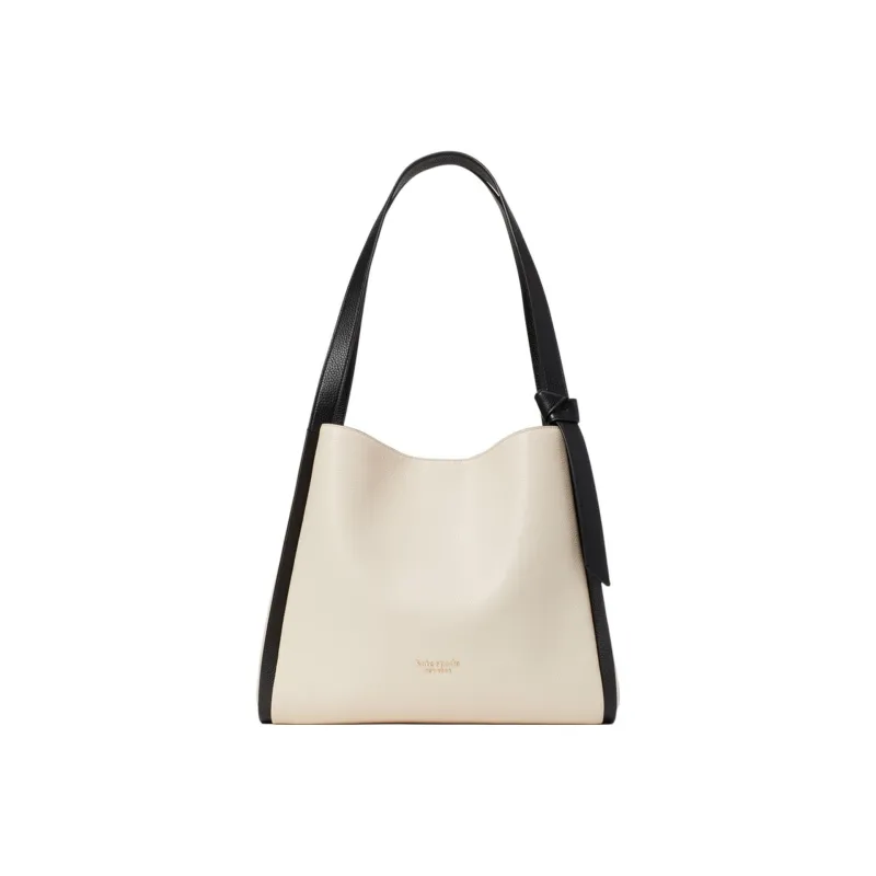 Kate Spade Knott Cow Leather Handbag Shoulder Bag Women's Milk White & Black-0