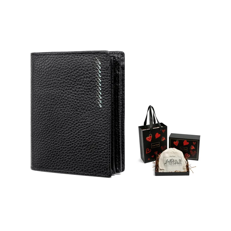Ace Paul Cow Leather Wallet Men's Black-28