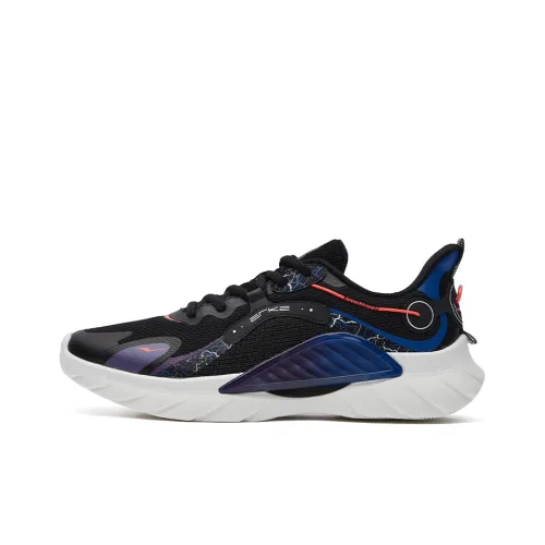 Erke Low-Top Running Shoes Men's Black Blue