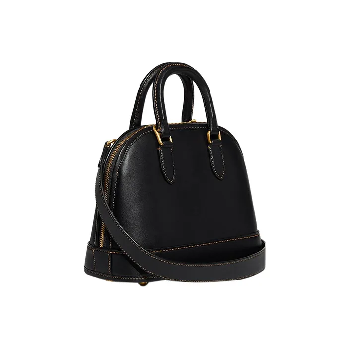 COACH Revel Glove Tanning Dome Bag Shoulder Bag Crossbody Bag Handbag Medium Size Women's Black-1