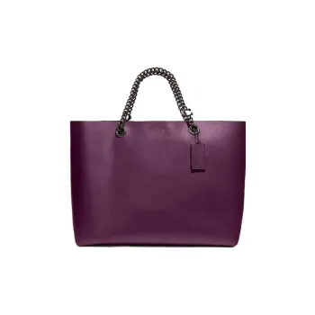 COACH Central Premium Calfskin Tote Bag Shopping Bag Shoulder Bag Handbag Large Size Women's Purple