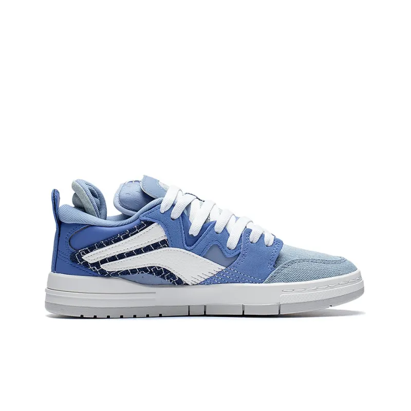 LiNing Wei Wu PRO Pro Lightweight And Wear-resistant Low-Top Skateboard Shoes Women's River Blue-1
