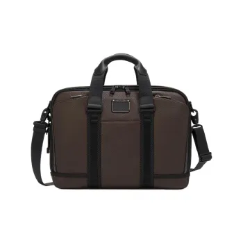 TUMI Alpha Bravo Leather Laptop Bags Briefcases Men's Brown