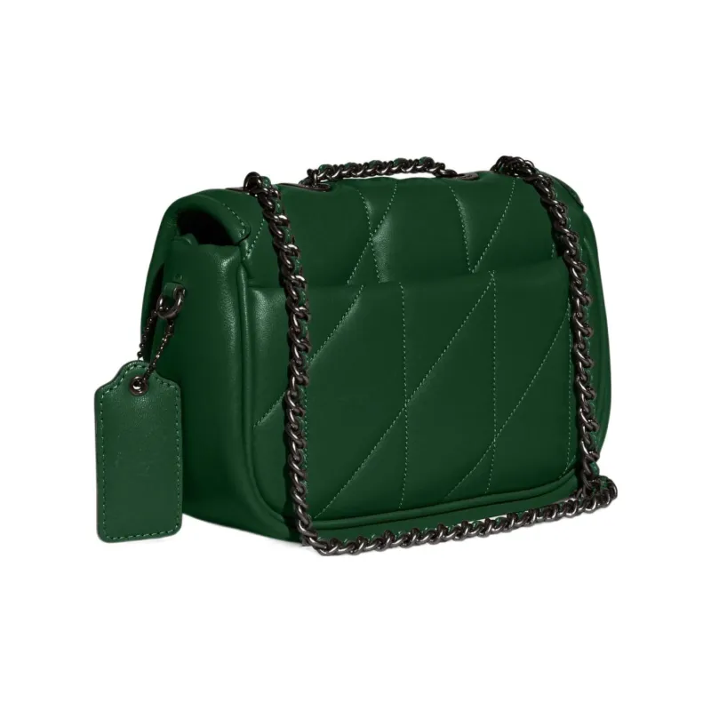 COACH Pillow Sheepskin Crossbody Bag, Shoulder Bag Women's Dark Green-1