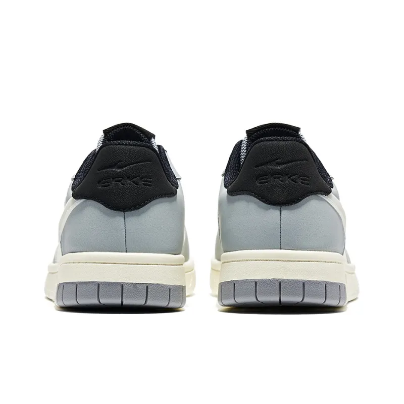 Erke No Master No Collection Anti Slip Wear Resistant Low Top Skateboard Shoes Men's Ivory Slate Gray-3