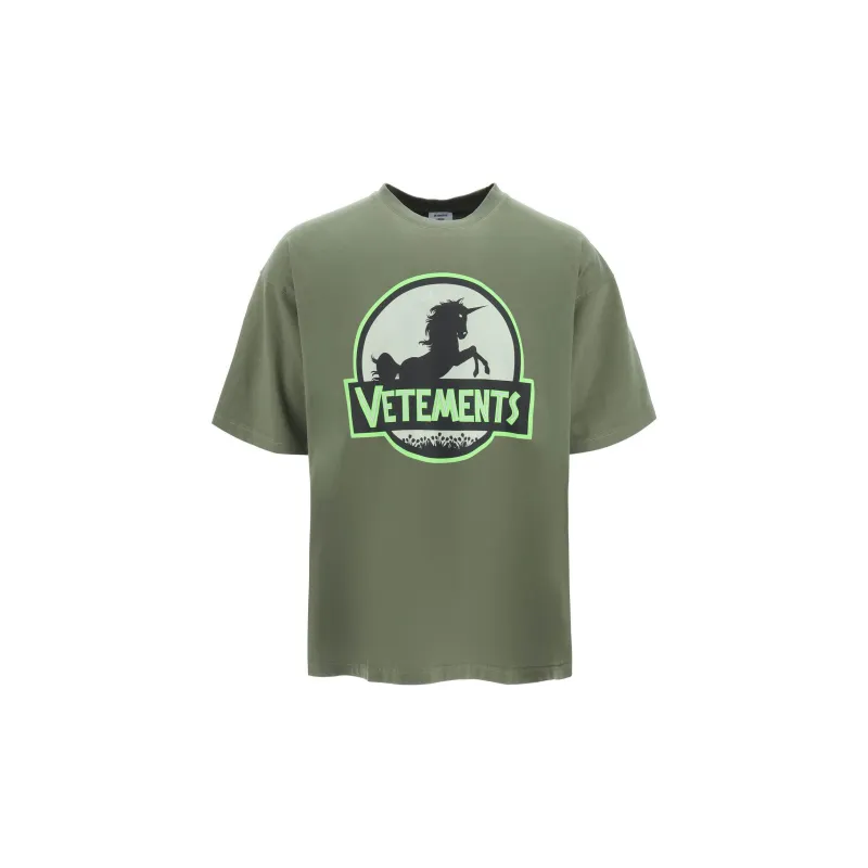 Vetements T-Shirts Men Green-0