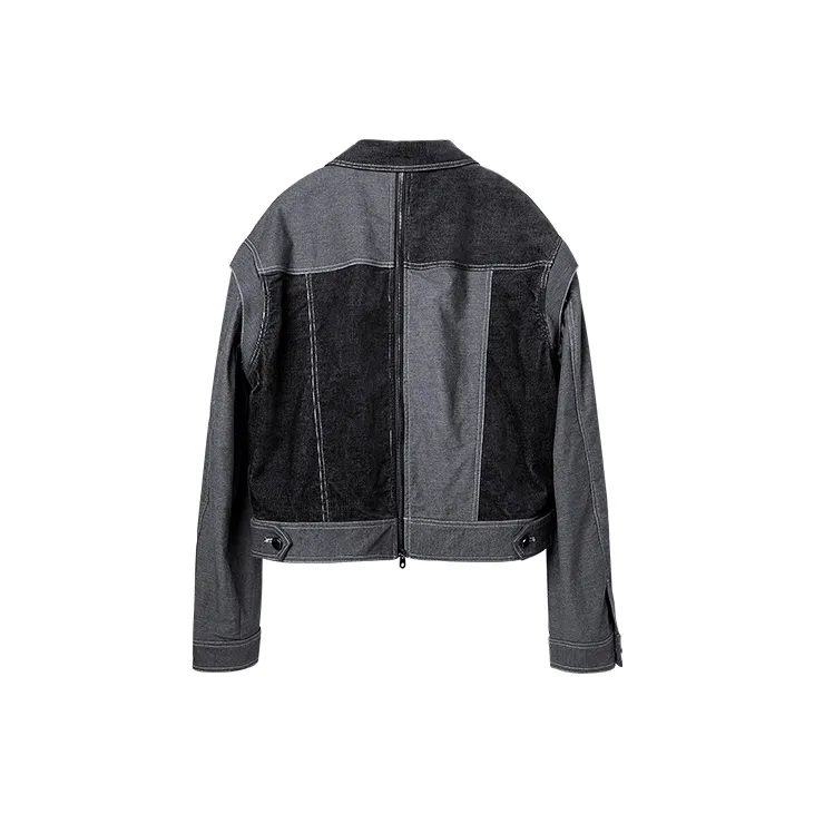 HUANXIANGZHE Jackets Unisex Black Gray Color-1